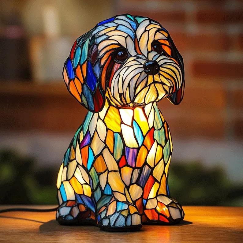Luminária Cachorrinho em Mosaico