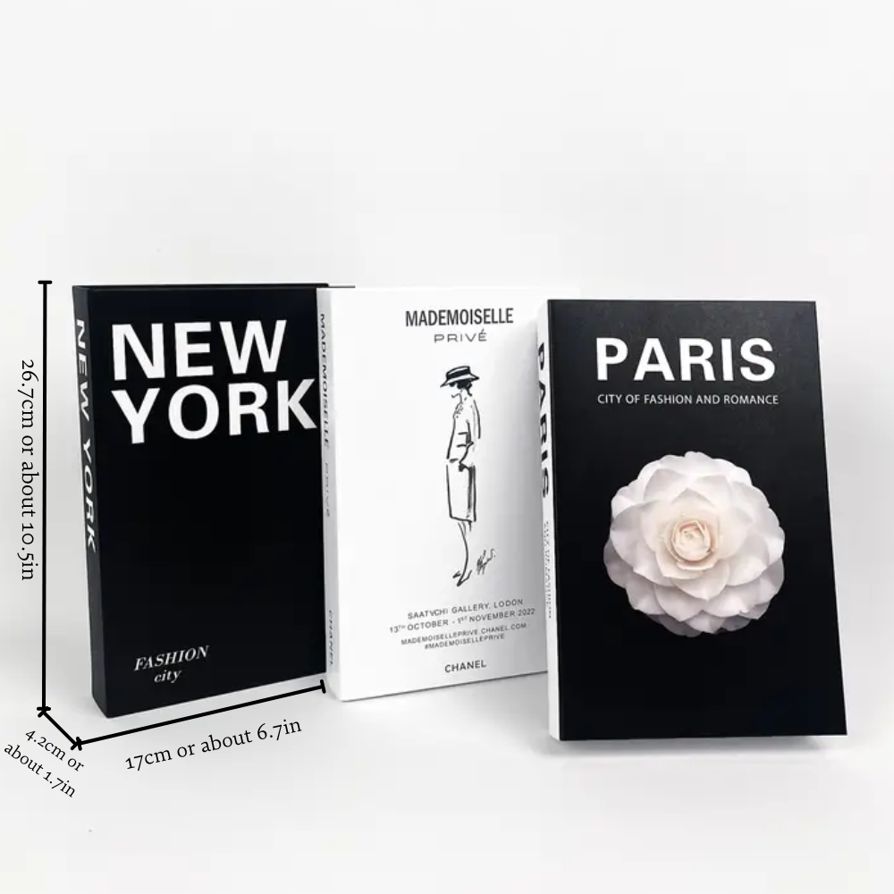 Kit 3 Livros Decorativos Faux – New York, London e Paris