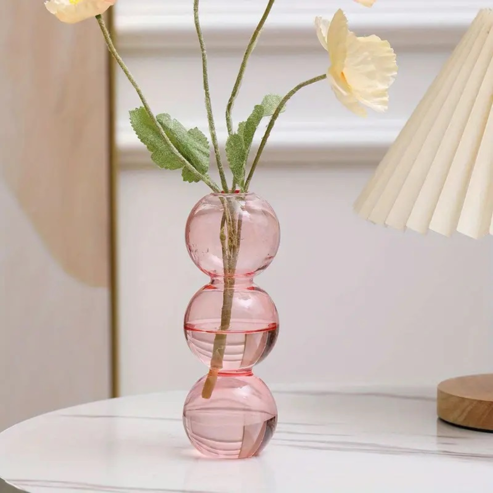 Vaso de Vidro Bolha – Decoração Nórdica Moderna e Elegante
