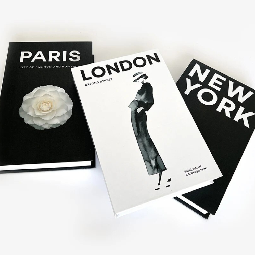 Kit 3 Livros Decorativos Faux – New York, London e Paris