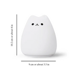 Luminária Noturna Gatinho LED – 7 Cores com Controle por Toque em Silicone Macio