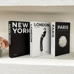 Kit 3 Livros Decorativos Faux – New York, London e Paris