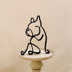 Escultura Minimalista de Animal em Arame de Ferro – Gato, Corgi, Chihuahua e Bulldog