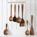 Kit de Utensílios de Madeira Natural – 7 Peças Artesanais para Cozinha Cozinhar também é um ritual.