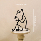 Escultura Minimalista de Animal em Arame de Ferro – Gato, Corgi, Chihuahua e Bulldog