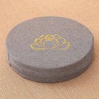 Almofada de Meditação em Linho com Bordado de Lótus – Tatami 40x6cm Lavável