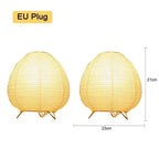 Luminária de Mesa LED Estilo Wabi Sabi – Abajur de Papel Arroz com Base em Bambu