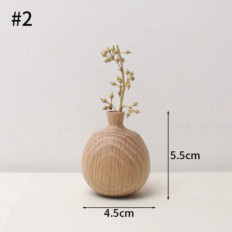 Conjunto de Vasos de Madeira Estilo Japonês – Decoração Minimalista e Natural