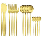 Conjunto de Talheres em Aço Inoxidável Dourado