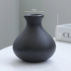 Conjunto 5 Vasos de Cerâmica Preta Fosca Minimalista – Decoração Moderna e Sofisticada