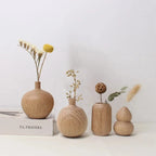 Conjunto de Vasos de Madeira Estilo Japonês – Decoração Minimalista e Natural