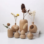 Conjunto de Vasos de Madeira Estilo Japonês – Decoração Minimalista e Natural