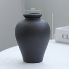 Conjunto 5 Vasos de Cerâmica Preta Fosca Minimalista – Decoração Moderna e Sofisticada