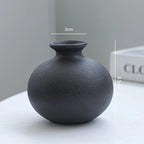 Conjunto 5 Vasos de Cerâmica Preta Fosca Minimalista – Decoração Moderna e Sofisticada