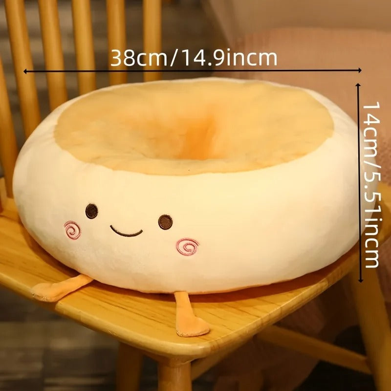 Almofada Pão Fofa – Travesseiro de Assento Kawaii Ultra Macio para Cadeira