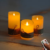 Kit 3 Velas LED com Chama Dançante – Sem Fio, com Corda Rústica Decorativa