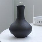 Conjunto 5 Vasos de Cerâmica Preta Fosca Minimalista – Decoração Moderna e Sofisticada
