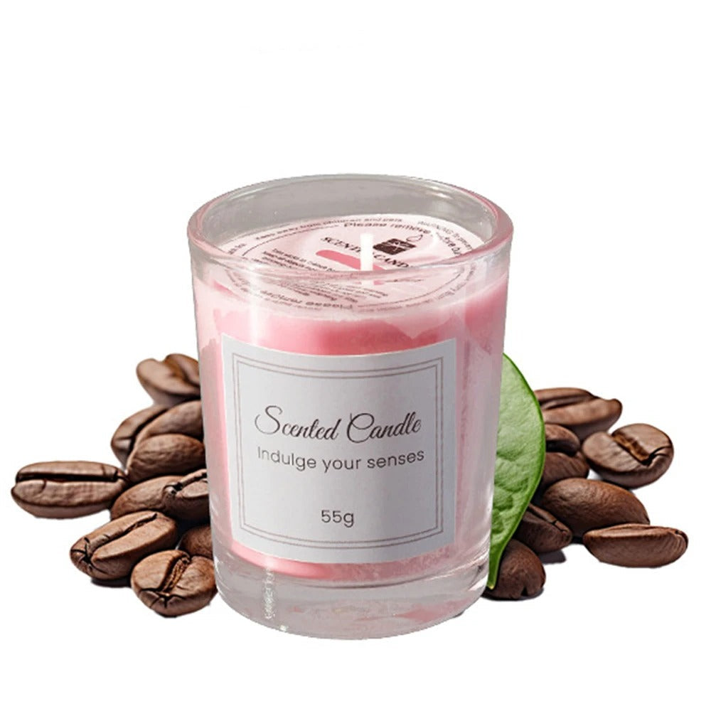 Vela Aromática de Cera de Soja em Copo de Vidro – 8 Fragrâncias