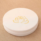 Almofada de Meditação em Linho com Bordado de Lótus – Tatami 40x6cm Lavável