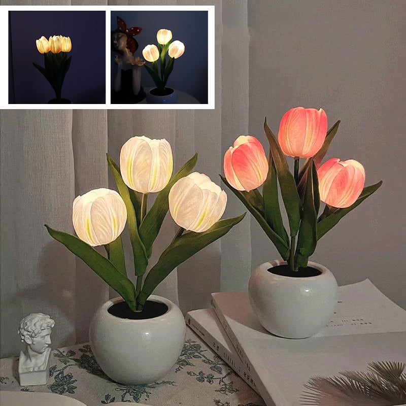 Luminária LED Tulipa Decorativa Luz Noturna para Quarto e Sala