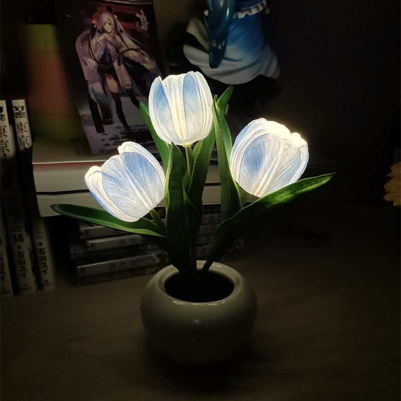 Luminária LED Tulipa Decorativa Luz Noturna para Quarto e Sala