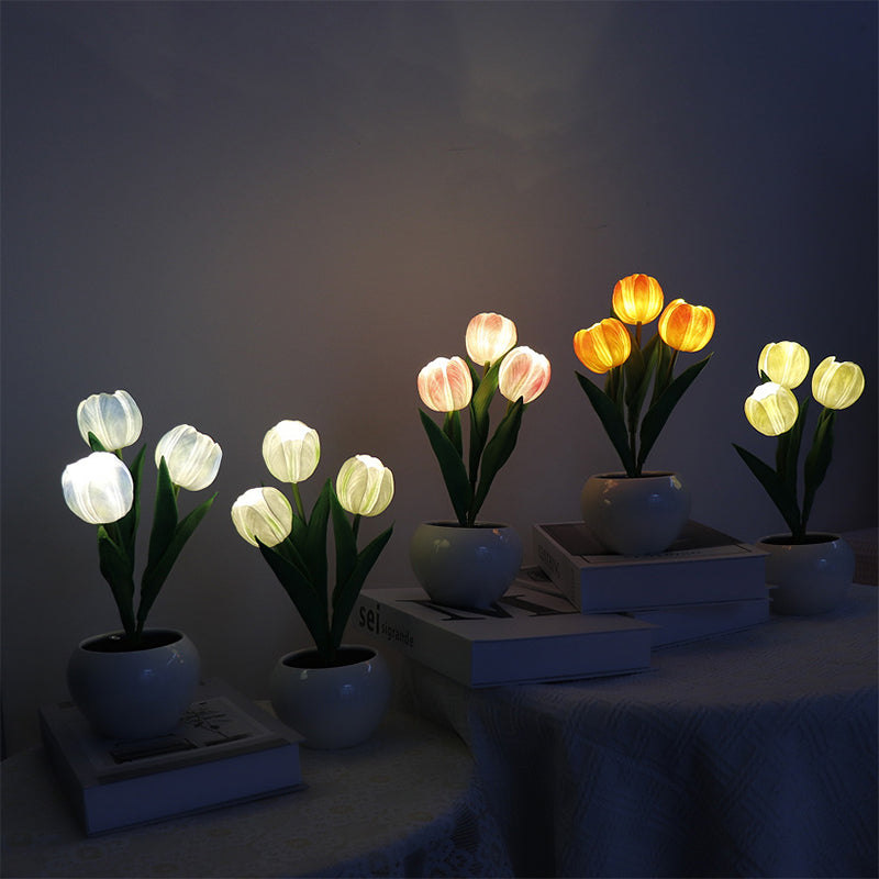 Luminária LED Tulipa Decorativa Luz Noturna para Quarto e Sala