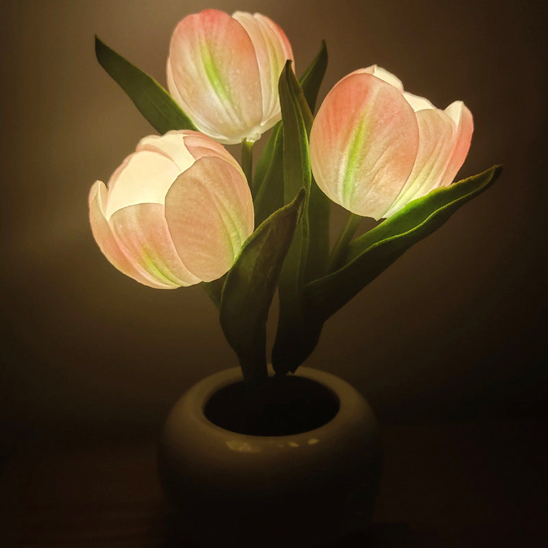 Luminária LED Tulipa Decorativa Luz Noturna para Quarto e Sala