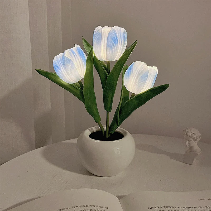 Luminária LED Tulipa Decorativa Luz Noturna para Quarto e Sala
